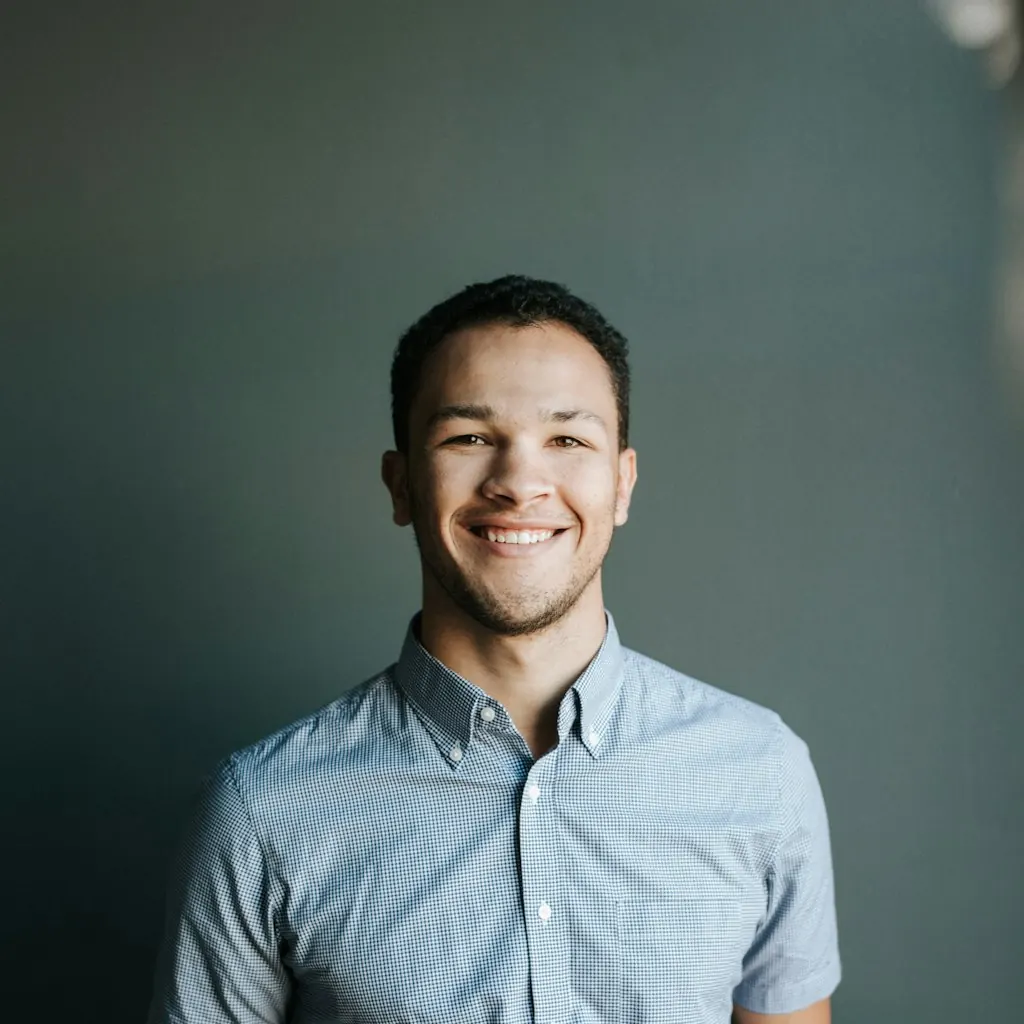 Stock portrait photograph supplied with the JellyBlue product assets